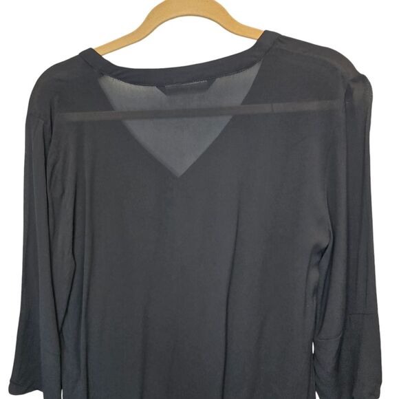 Zara Woman M Sheer Long Sleeve High Lo Tunic Black - Picture 8 of 15